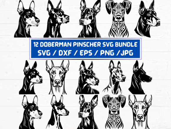 Doberman Pinscher Dog Svg, Dx f, Eps, Jpg: A Versatile Digital Asset for Designers and Creators