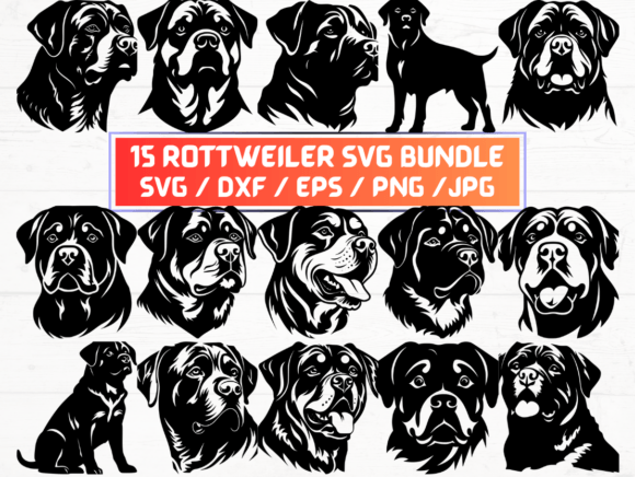 The 15 Rottweiler Svg Bundle: A Versatile Digital Resource for Modern Creators